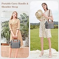 Vista 7 de LOKASS Bolsa de Almuerzo Aislada Lonchera de Apertura Amplia Bolsa Tote de Almuerzo Soporte Grande para Bebidas Organizador de Aperitivos de Nailon