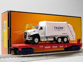MTH RAILKING Donald Trump Flat CAR W/Garbage Truck O Gauge 30-76928