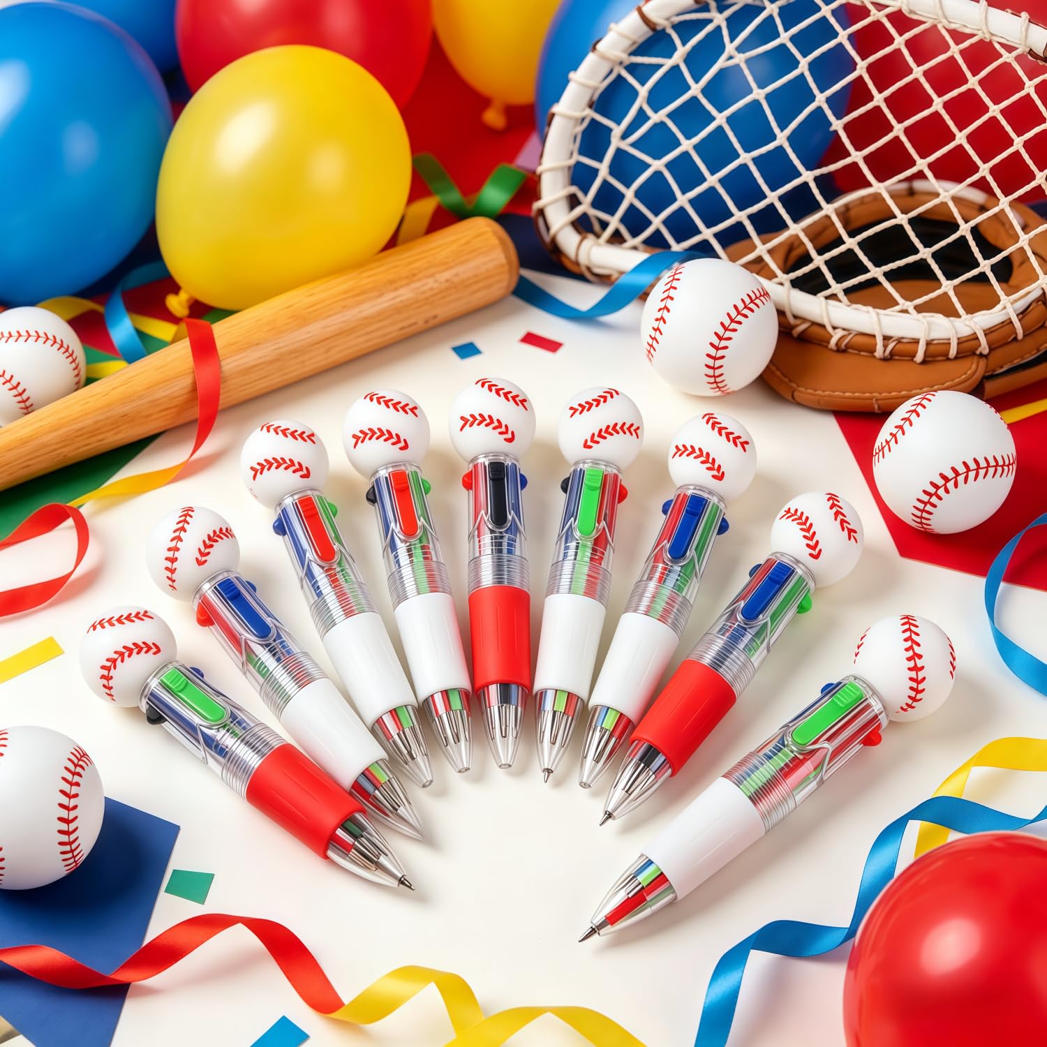 Oneshow 18 szt. upominków na imprezę baseballową mini wielokolorowe