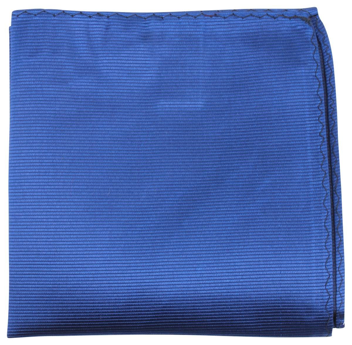 Knightsbridge Neckwear Mens Ribbed Silk Pocket Square - Blue