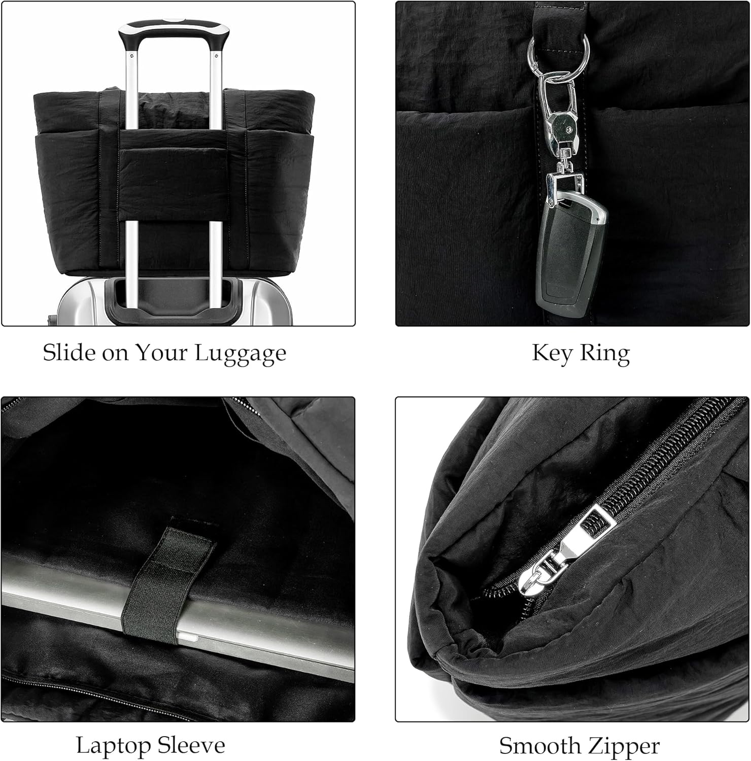 Herald Multi Pocket Tote Bag for Women, Large Puffy Shoulder Purse Handbag with Compartments for Travel,Work,GYM - Image 7