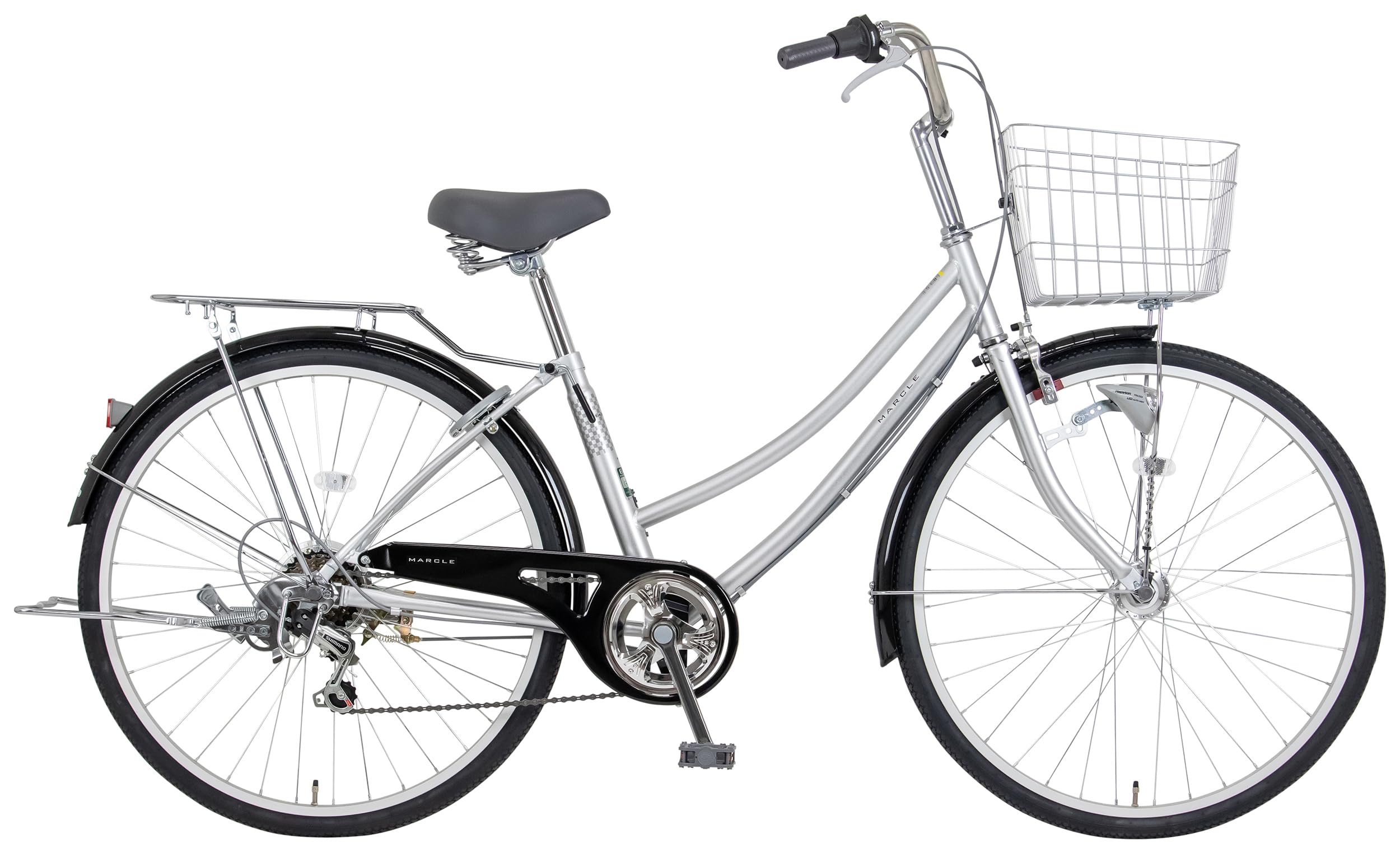 ★美品★26インチ　ママチャリ　LEDダイナモライト付き　ホワイト 自転車 266 軽快エストレヤ ホワイト 26インチ 福栄商会 外装6段変速