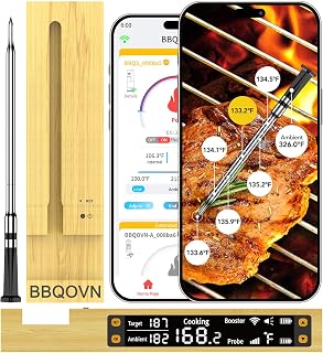 WiFi Sub-1G Wireless Meat Thermometer Unlimited Range, Check Temp Anywhere,7 NIST Certified Sensors with Ambient Temp, Monitor for BBQ, Grill, Oven, Smoker, Air Fryer