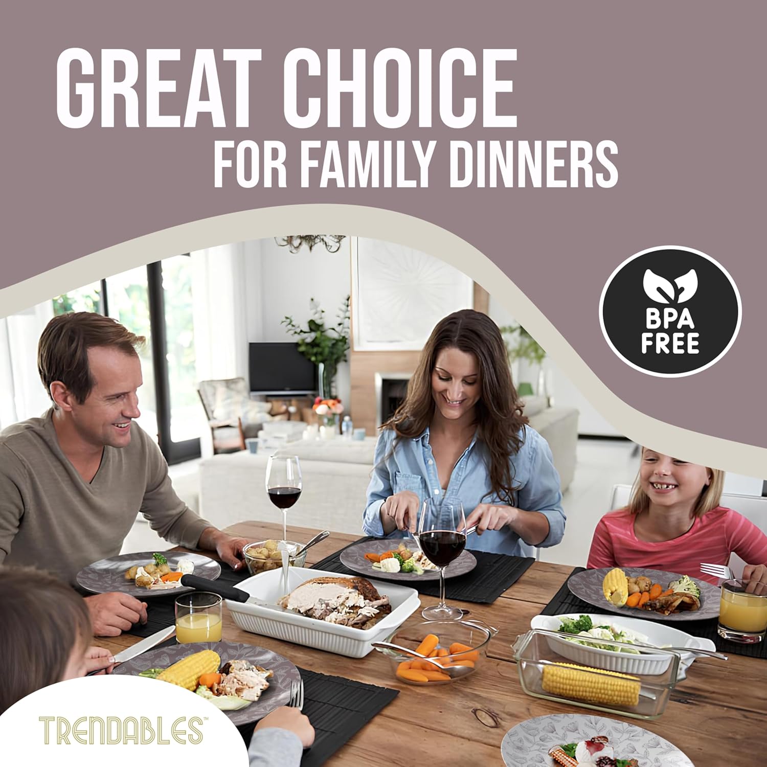 Trendables Disposable Dinnerware Decorative Plates Plastic Disposable Plates Set For 20 Guests 20 x 8 Inch Dessert Plate & 20 x 10 Inch Wedding Party Plate Set Blossom Circle - Image 4