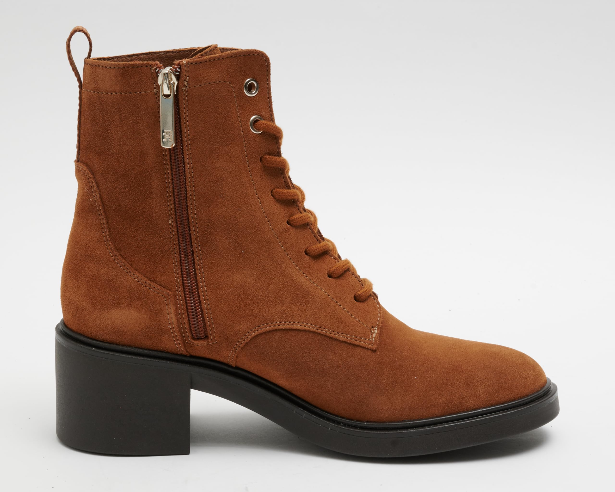 Stivaletti da donna in pelle scamosciata, eleganti, da donna, con chiusura lampo, a mezza altezza, per l'autunno, l'inverno, da lavoro, invernali, taglia 37-40, marrone, 38
