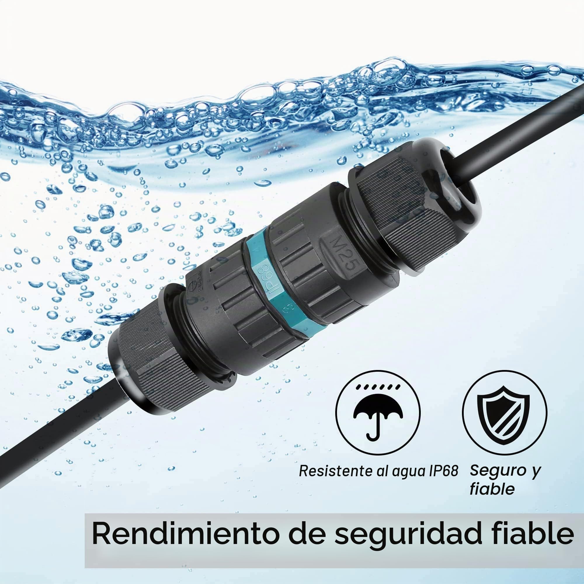 Conector de cable resistente al agua IP68, manguito de conexión de 5 pines para diámetro de 5-14mm, manguito de conexión, cable subterráneo, caja de conexión, resistente al agua, 3 unidades