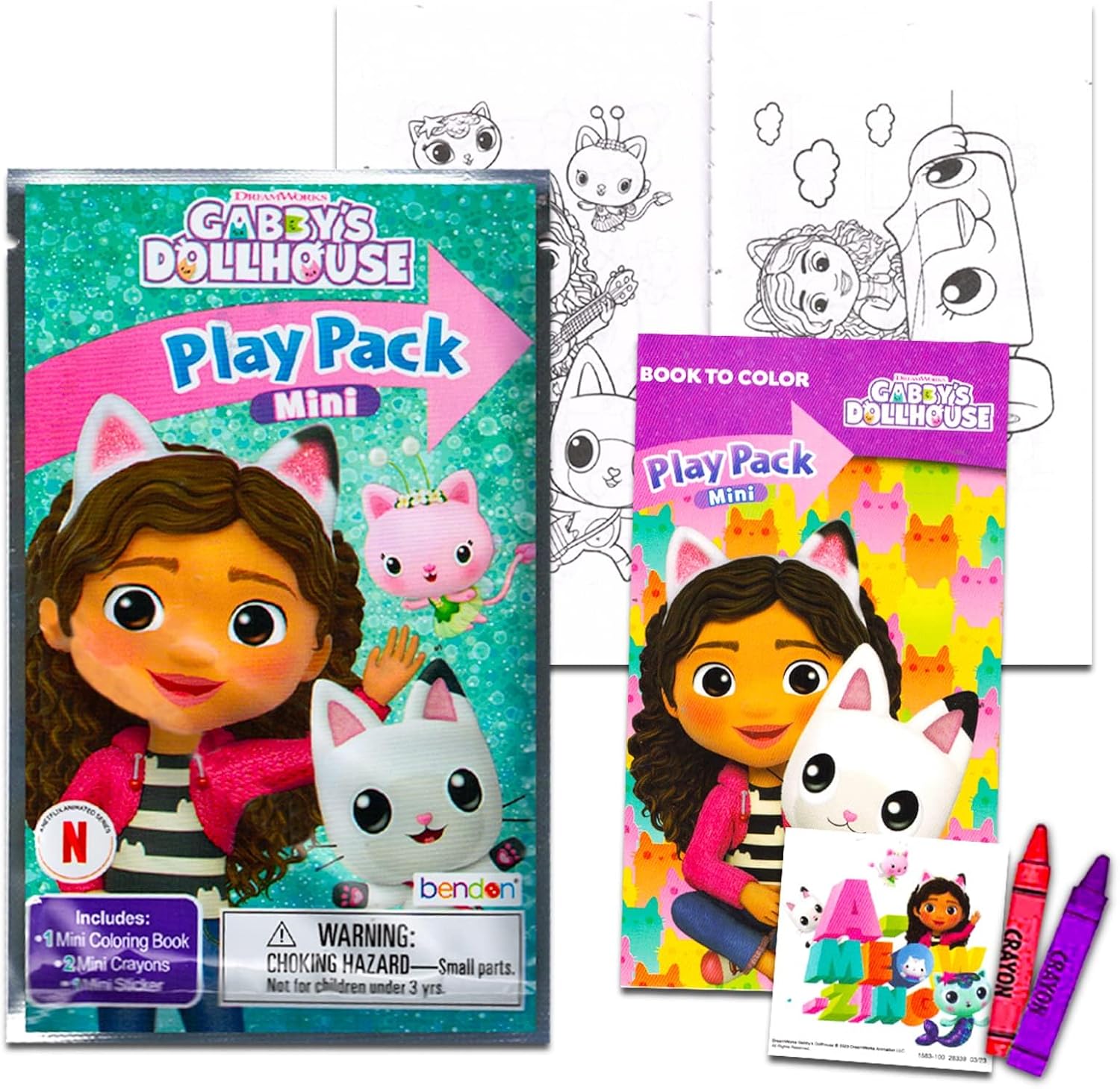 Gabby's Dollhouse Valentine's Day Classroom Gift Exchange Bundle - 24 Gabby's Dollhouse Mini Coloring Activity Books for School Valentines Cards, Stickers | Valentines Kids Party Favors