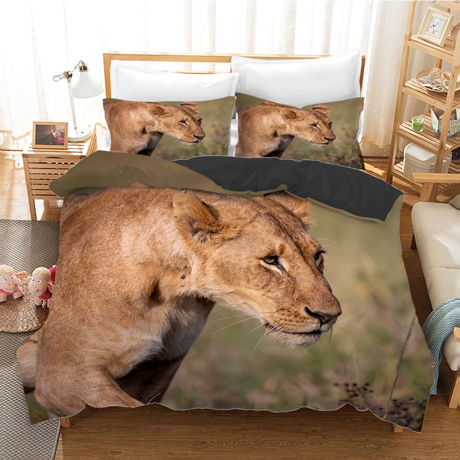 Housse de Couette 160x200 cm en Microfibre Idéale pour Chambre d'Ado Style Sauvage