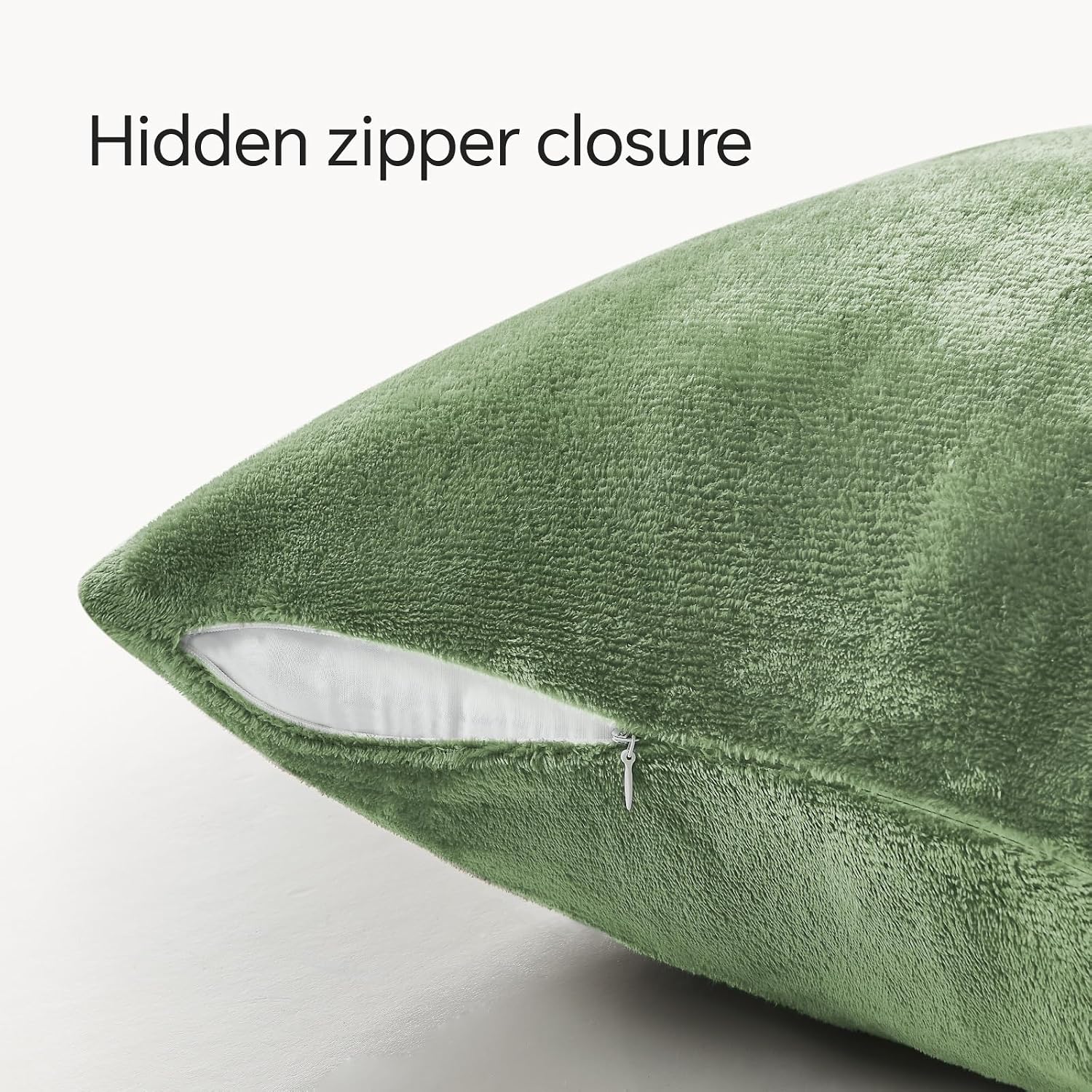  Velvet Pillow Covers with Zipper, Sage Green, 18x18 Inches, 2 Pack | Super Soft, Cozy Luxury Feel, Square Decorative Pillow Covers, for Bedroom Sofa Couch, All-Season Comfort, Easy Care thumbnail