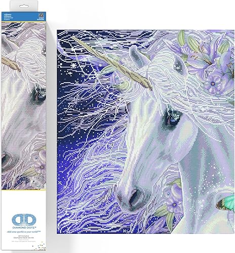 DIAMOND DOTZ 2592867 Original 5D Diamond Painting Set, Einhorn Lilien, DIY Diama