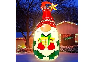 5Ft Lighted Outdoor Christmas Decorations Inflatables - Blow Up Gnome Tumbler Xmas/Winter...