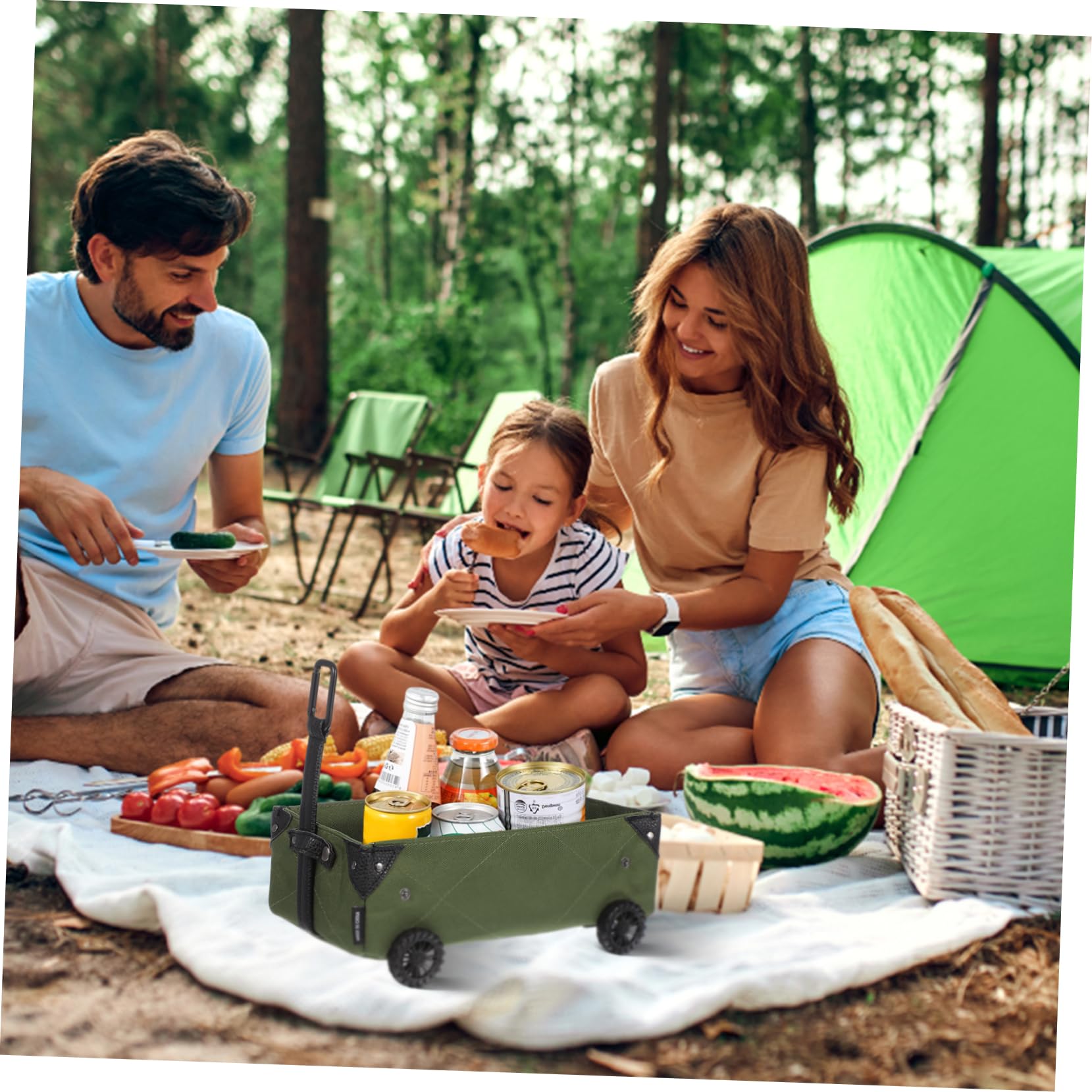 BESTonZON 1pc Box Outdoor Trolley Tissue Box Durable Canvas Folding Tissue Container for Camping Concealed Buckle Design for Convenient Storage for Outdoor Activities and Travel