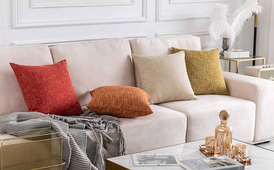 Amazon.co.jp: Kevin Textile 装飾用ハンドメイドフェイクリネンスロー