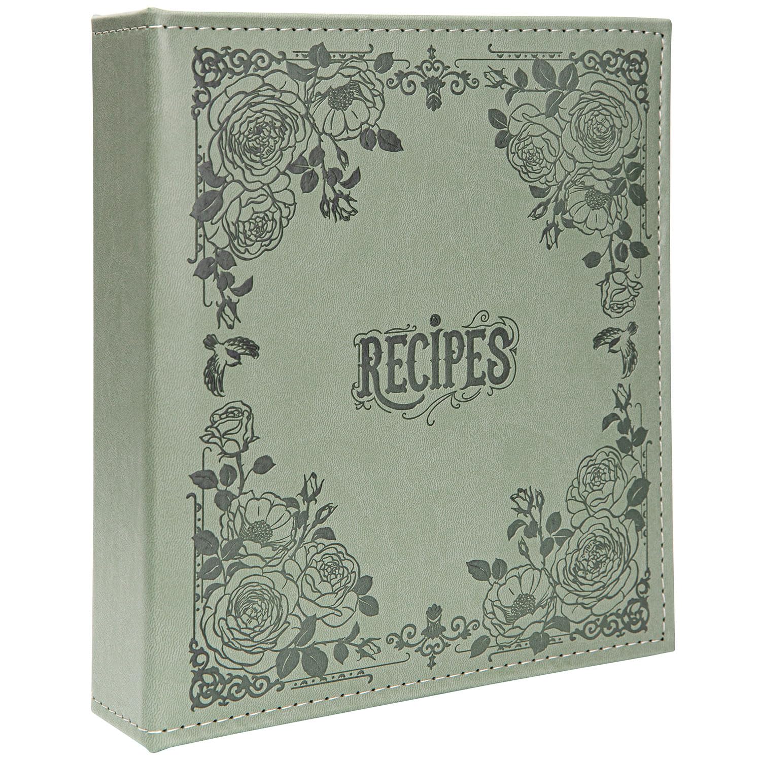 COFICE Kit raccoglitore per ricette, 4 x 6 carte, maniche e divisori, verde scuro | Kit raccoglitore per ricette in pelle PU con 40 carte, 20 buste e 12 divisori