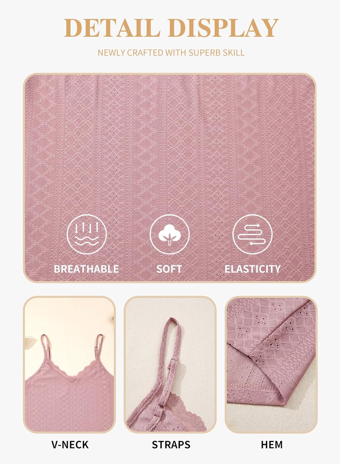 Eytino Plus Size Tank Tops for Women Summer Casual Spaghetti Strap Sleeveless Camisole Shirts(1X-5X) - Image 5