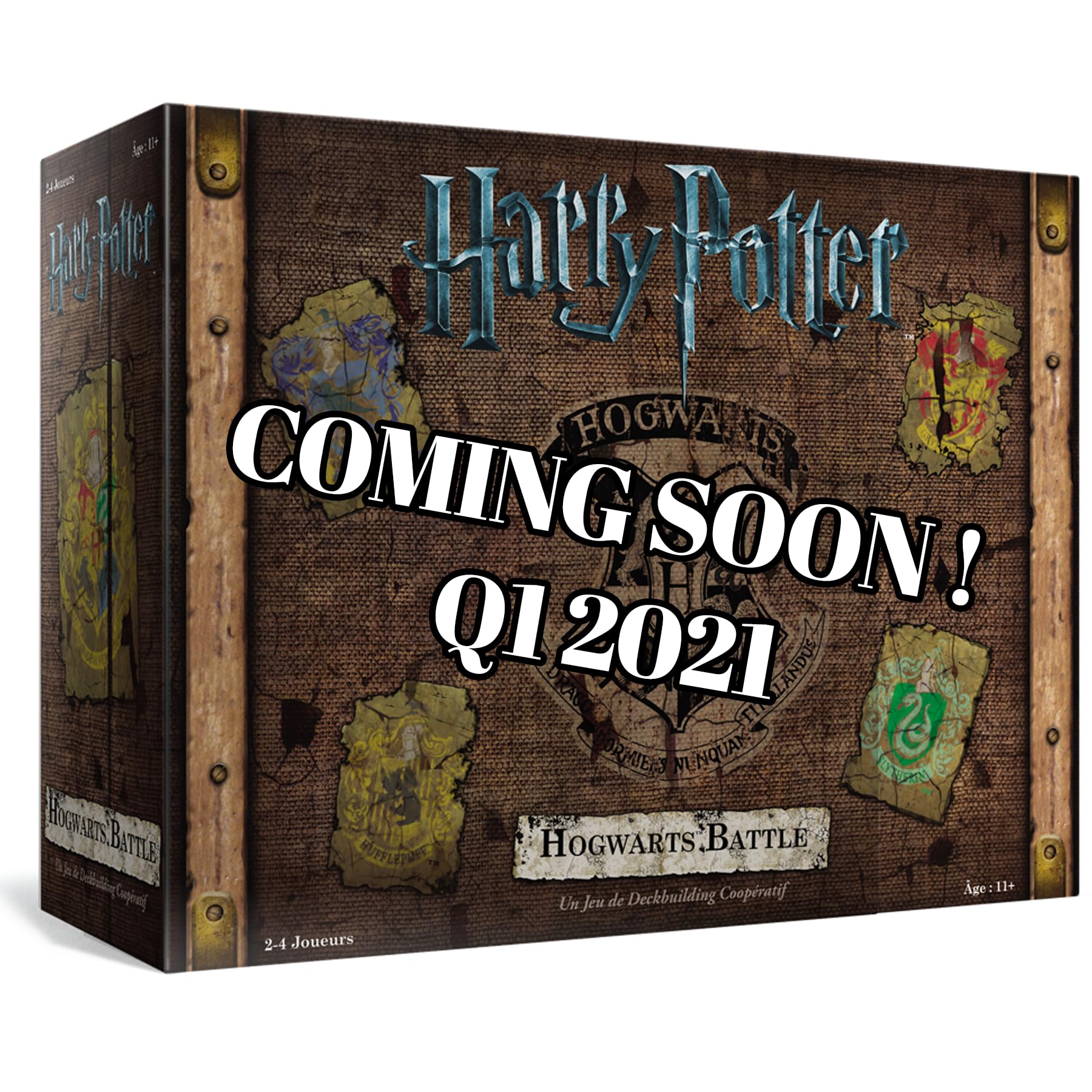 Asmodee - HARRY POTTER : BATAILLE À POUDLARD - Jeu de Société Coopératif pour Enfants Dès 11 Ans - Jeu de Deckbuilding - Univers Magique Inspiré des Livres - 2 à 4 Joueurs - En Français - USAopoly