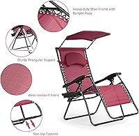 Vista 8 de HAPPYGRILL Zero Gravity - Silla reclinable plegable para patio al aire libre, playa, patio, piscina, vino