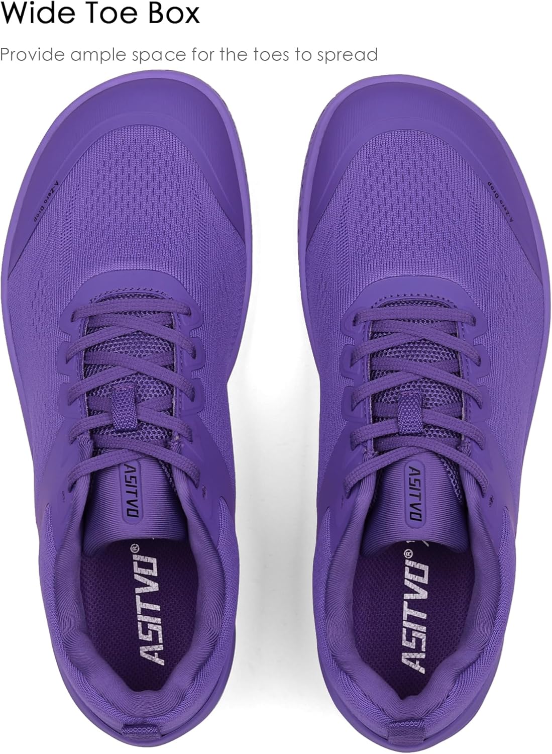 ASITVO Wide Barefoot Shoes Men Gym Zero Drop Sole Minimalist Cross Trainer Width Toe Box Sneakers Grounding Knit No-Sew Upper TPU Toe and Heel Colorful
