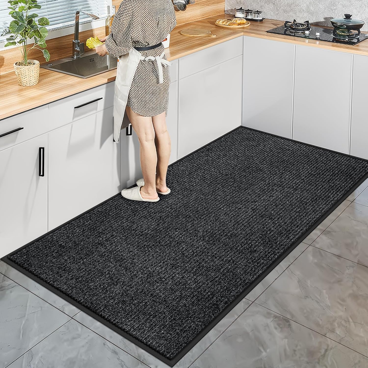 Vicwe Indoor Outdoor Door Mat, 4'x6' Heavy Duty Front Door Mat, Non-Slip Washable Doormats Entrance Mats, Dirt Resistant and Absorbent Doormat, Commercial Outdoor Entrance Floor Mat for Home Office