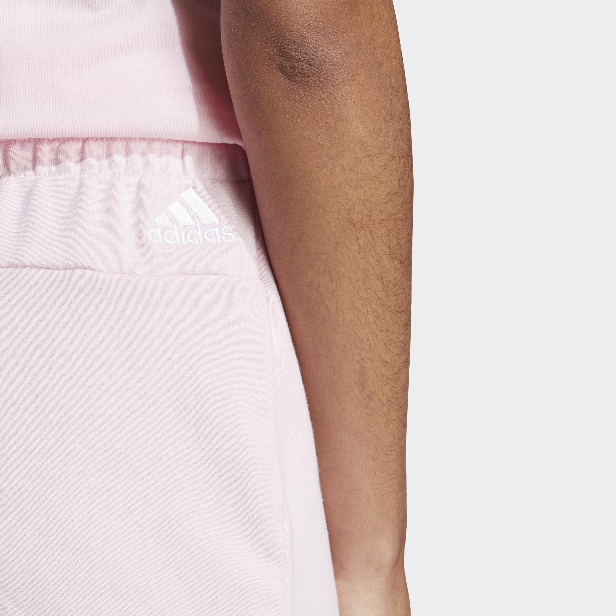 adidas Essentials Damskie spodenki liniowe French Terry - Krótkie spodenki hybrydowe, Przezroczysty różowy/biały, L