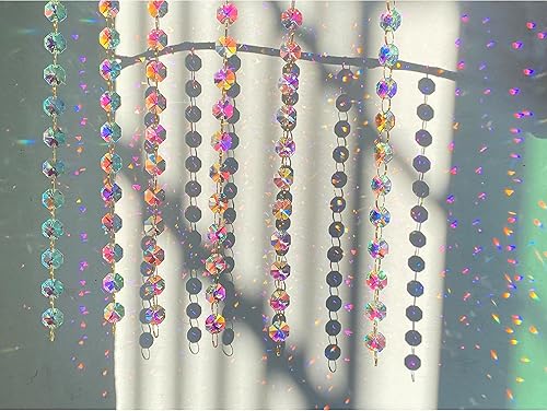 Miniatura 2 de Piezas de Candelabro de Cristal de 1,82 m, Cadena de Cuentas de Cristal Colgante, Cortina de Puerta, Candelabro, Decoración de Fiesta de Boda y
