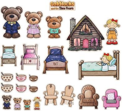 Peryiter 24 Pack Goldilocks and The Three Bears Felt Board Story Sets