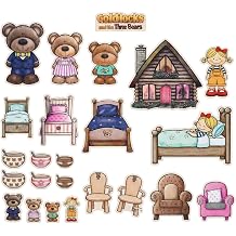 Peryiter 24 Pack Goldilocks and The Three Bears Felt Board Story Sets Precut Flannel Board Figures Stories for Preschool Toddlers Stories Play Activity