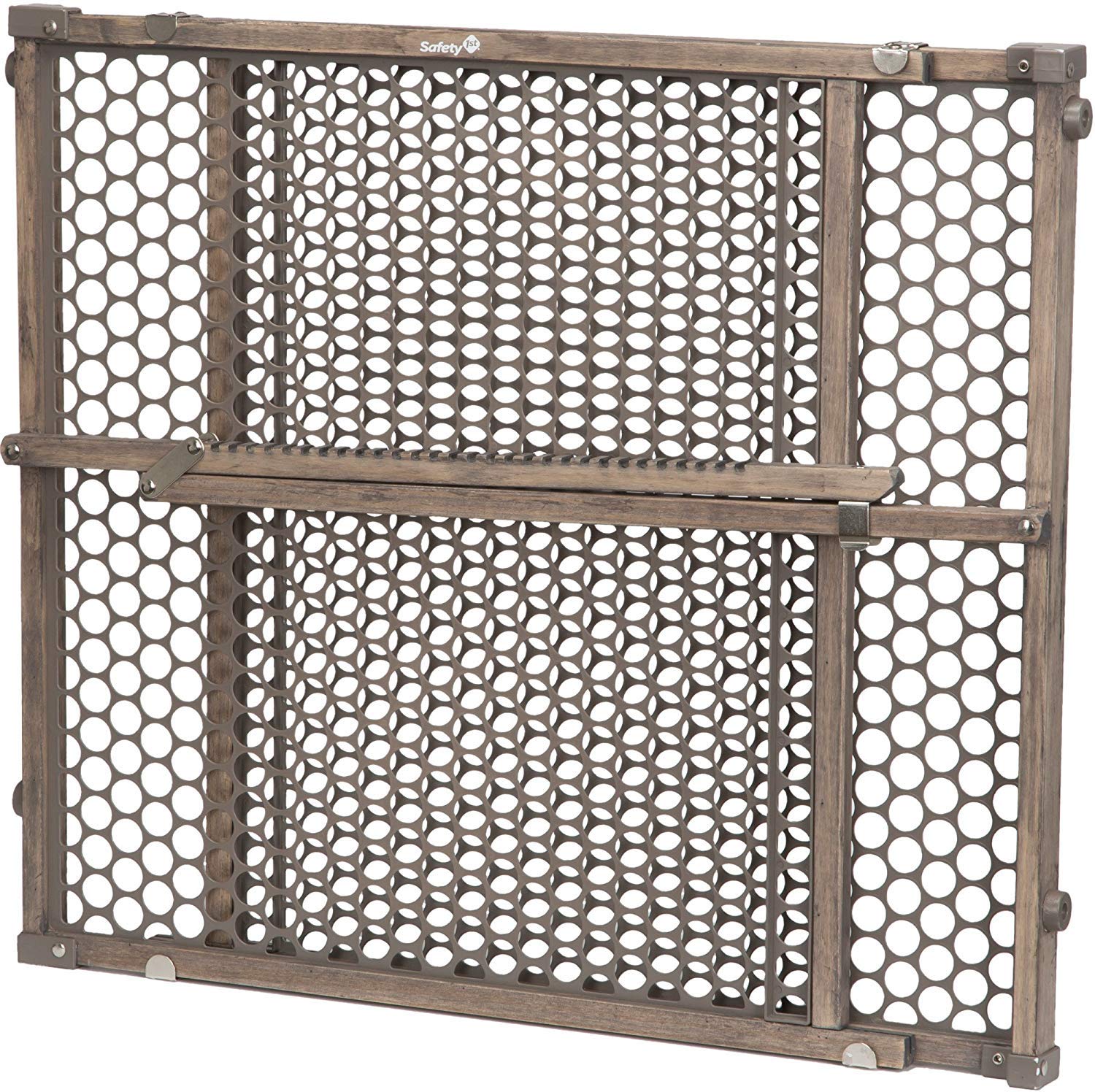 Safety 1st Barrière de Porte réglable pour bébé, barrière de Fixation à Pression pour Animaux domestiques, Tout-Petits, bébés, Enfants, Bois Vintage, Gris
