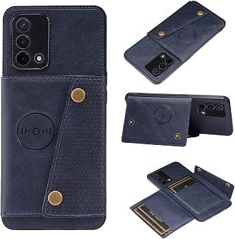 Case for Oppo A74 4G Case Cover,with Card Slot Case for Oppo Reno 6 Lite CPH2365 / A95 4G / F19 4G CPH2219 / F19s 4G CPH2223 Case Cover Blue