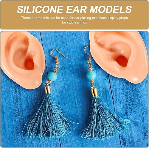 Miniatura 2 de 2 modelos de orejas de silicona suave para la práctica de piercing, orejas falsas flexibles realistas para exhibición de joyas y enseñanza