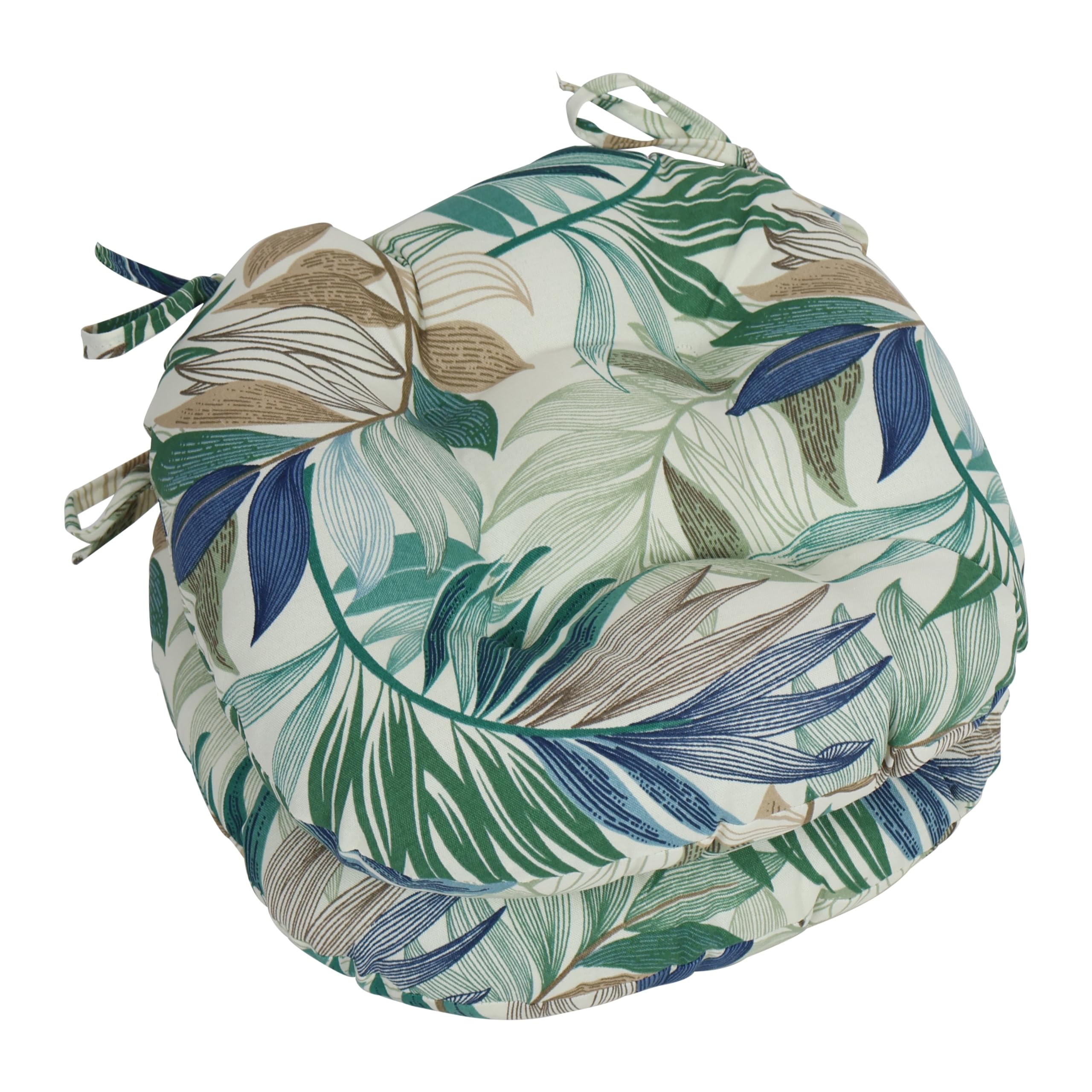 Blazing Needles Round Outdoor Chair Cushion, 16" x 16", Oasis Chambray 2 Count-image-34