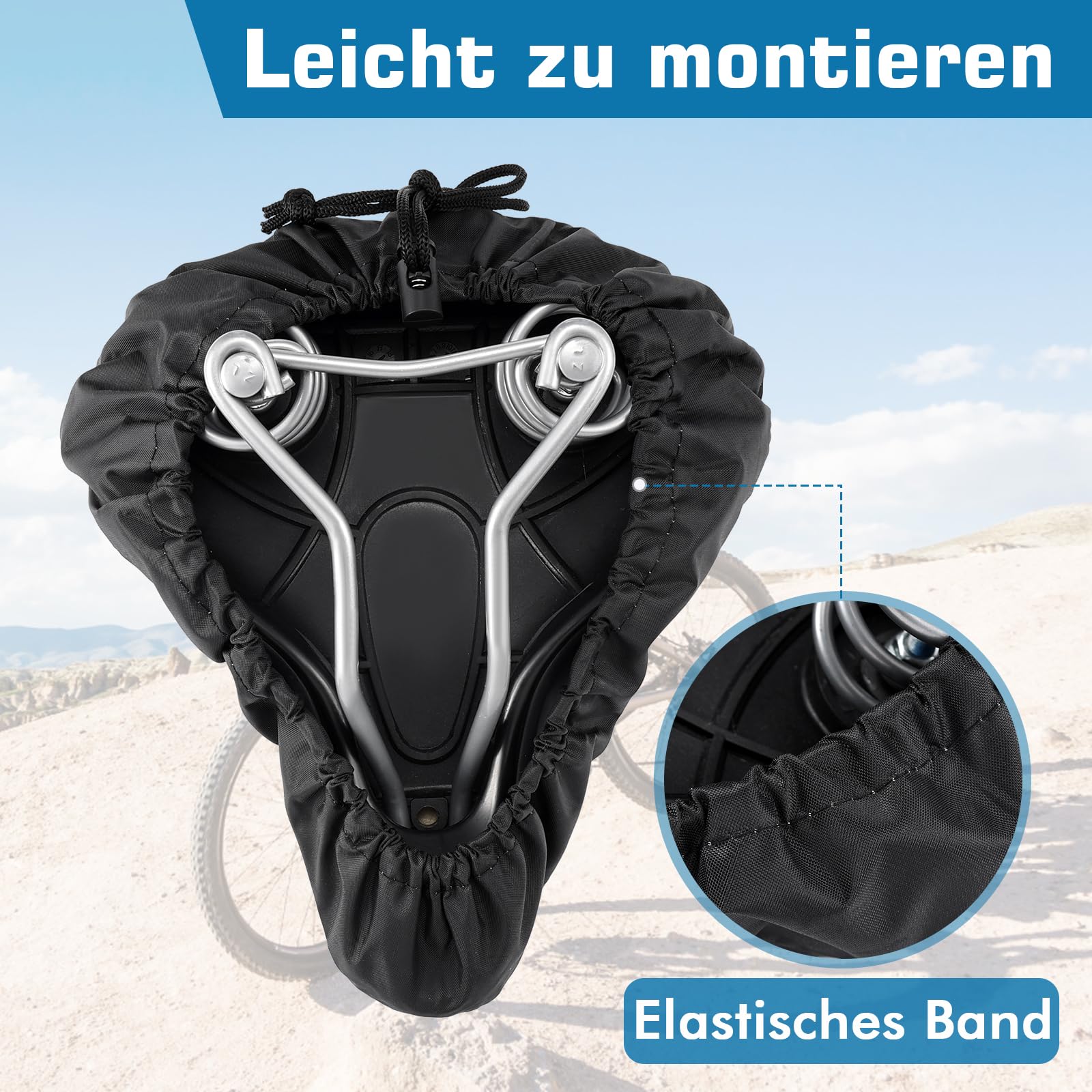 Wasserdichter Fahrradsattelbezug – 24x27 Cm, 190T Produktbild-Vorschau 4