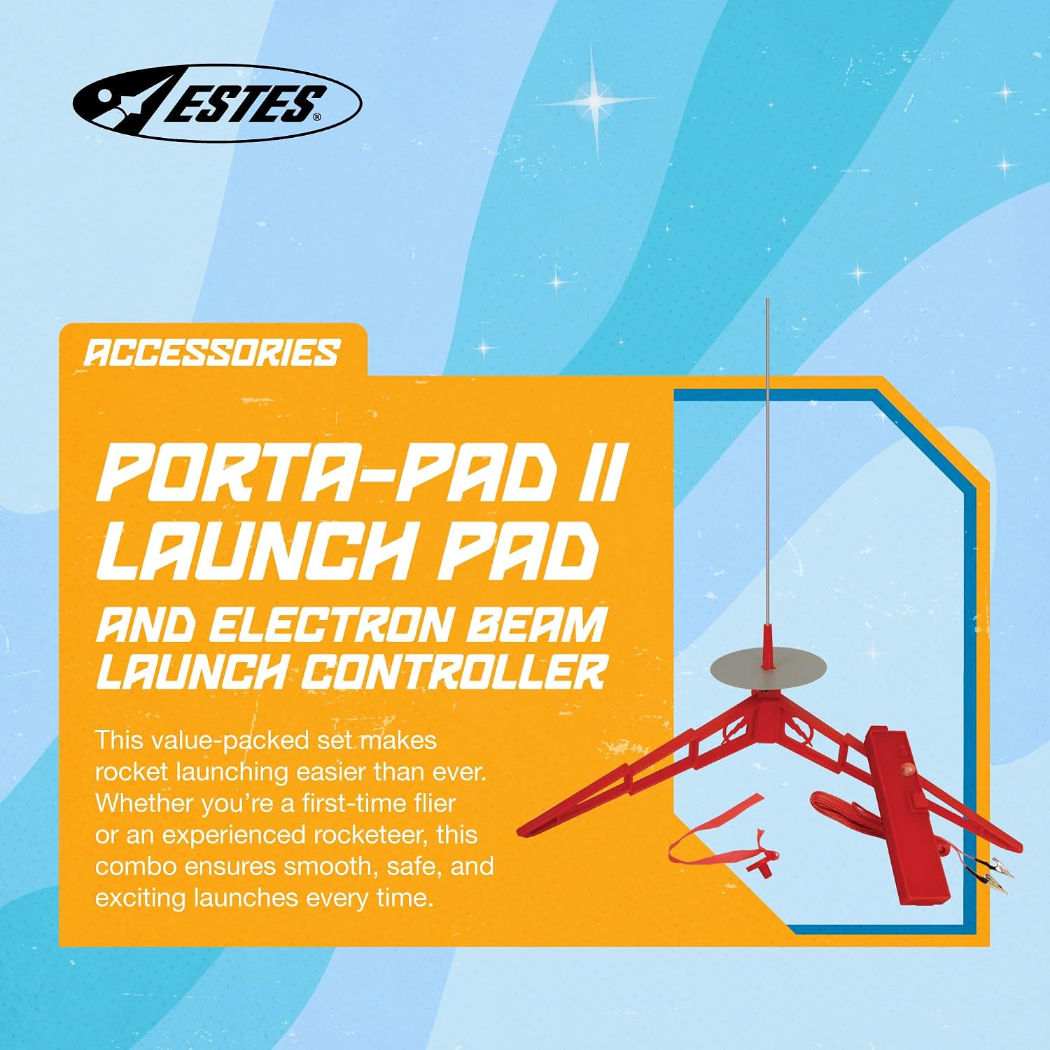 Estes 2222 Porta-Pad II Launch Pad and Electron Beam Launch Controller, Flying-Rocket-Model Launch Pad and Controller, Rocket Model Kit Accessories for Ages 10+ image 2