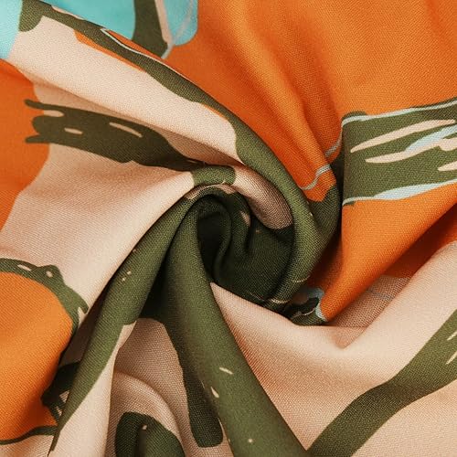 Miniatura 5 de Pantalones bohemios para mujer, de cintura alta, diseño floral, ligeros, de pierna ancha, de lino, algodón, para la playa, palazzo