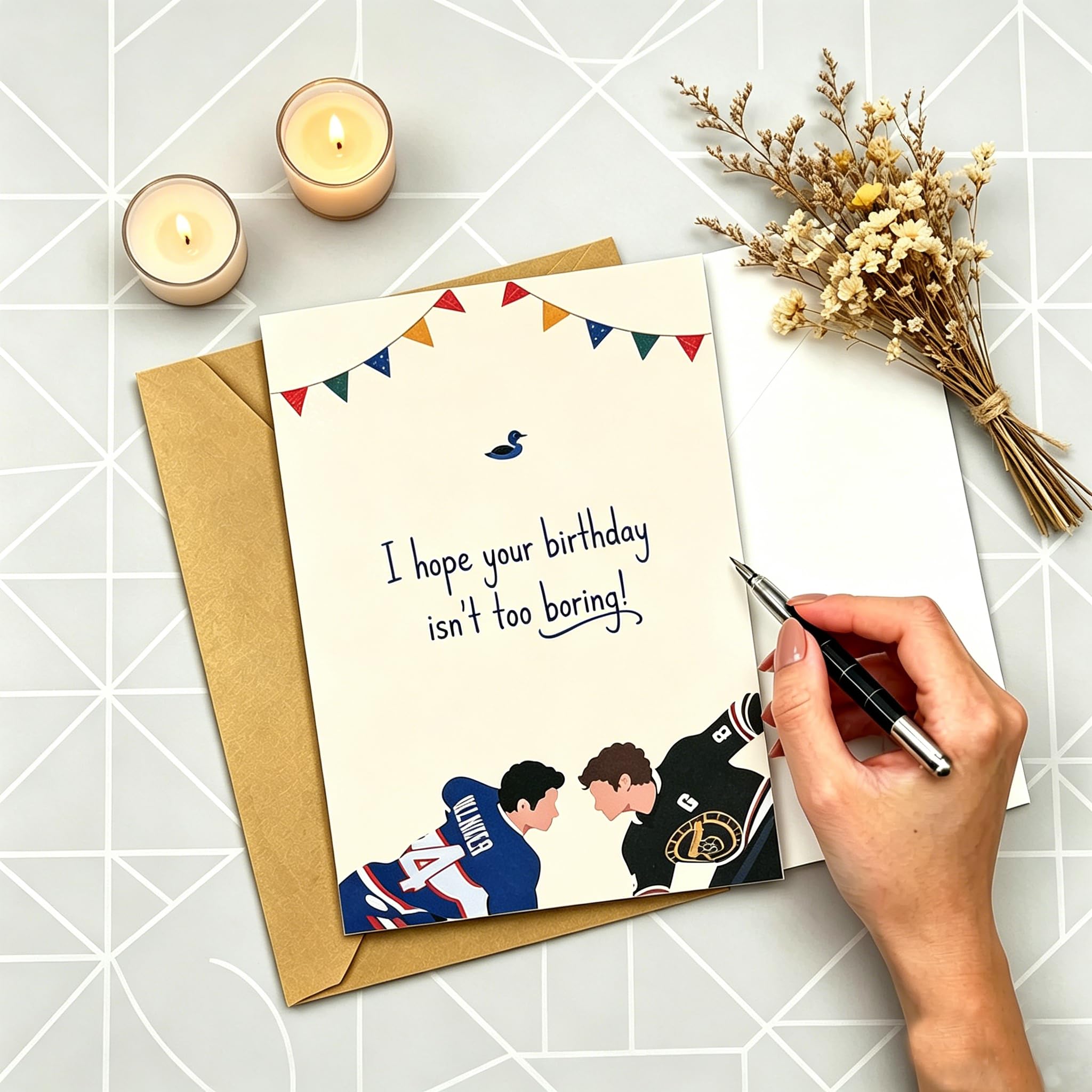 Kartka urodzinowa The Hockey Romance, Hope Your Birthday As Heated As These Rivals, Rivalry Merchandise Card (Styl B)