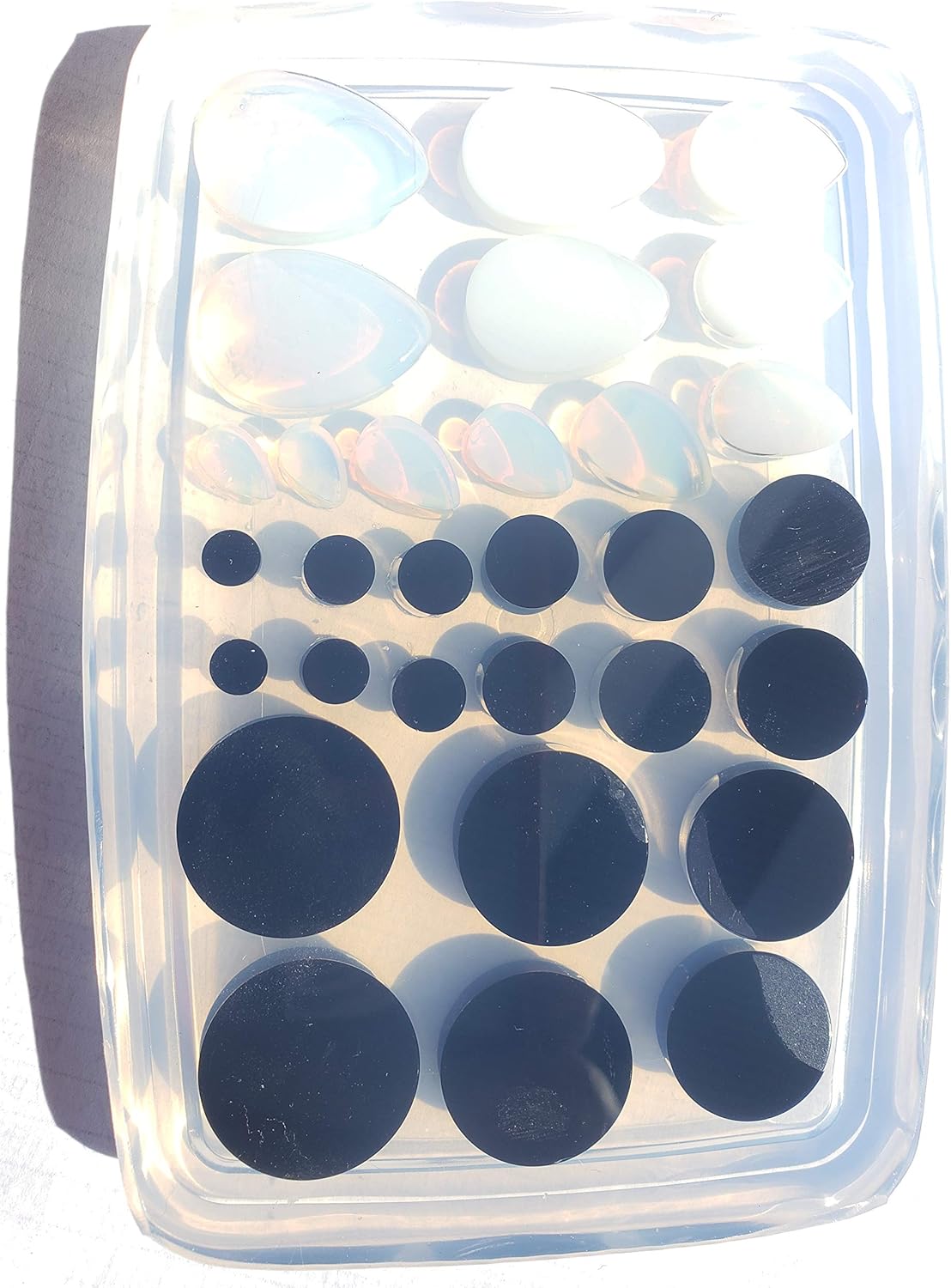 AlenkaMolds 15 Pair Clear Resin Mold for Ear Gauge Plugs, Double Flare and Teardrop, 4mm to 20mm