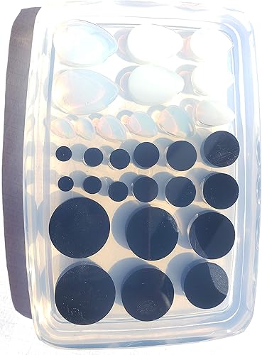 Miniatura 3 de AlenkaMolds 15 pares de moldes de resina transparente para tapones de calibre de oído, doble llamarada y lágrima, 0.157 in a 0.787 in, Silicona