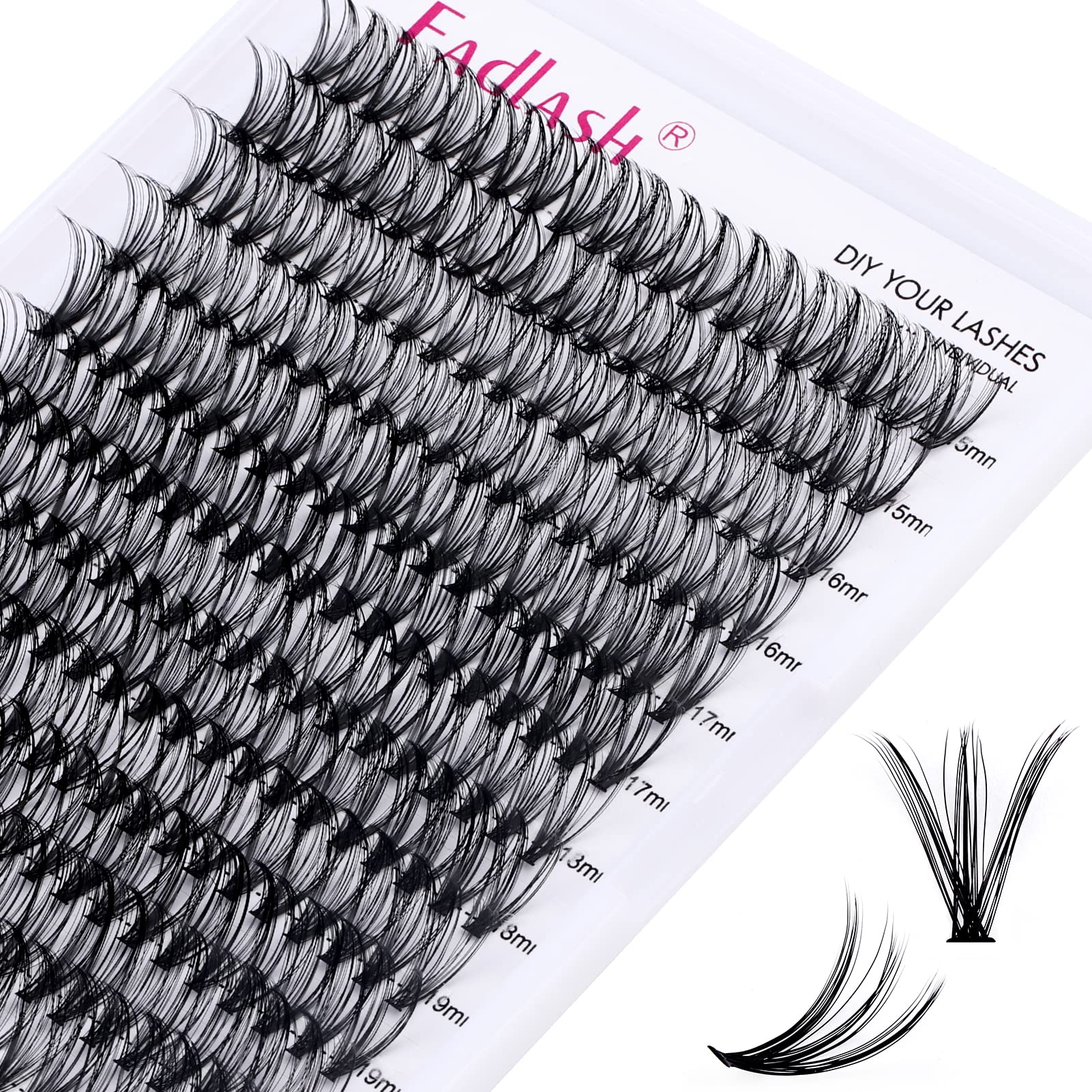 Wimpern Einzeln Cluster für Wimpernverlängerung 40D 0.07 D Curl Mix 15-20mm Individuelle Cluster Künstliche Wimpern Wimpernbüschel für Anfänger
