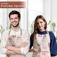 Vista 550 de Maison d' Hermine Delantal 100% de algodón para mujeres con bolsillo de cocina delantal de chef para hombres, decoración de Pascua