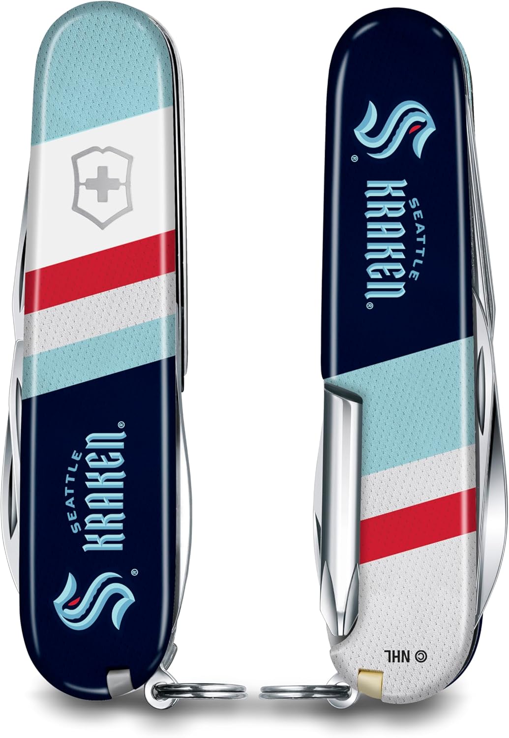Victorinox Tinker Swiss Army Knife – Compact 12 Function Swiss Made Pocket Knife with Large Blade, Small Blade and Bottle Opener – Seattle Kraken