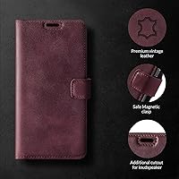Vista 8 de SURAZO Prestige - Funda de piel tipo cartera compatible con Apple iPhone 13 Pro Max, con 3 ranuras para tarjetas y bolsillo para efectivo, cierre