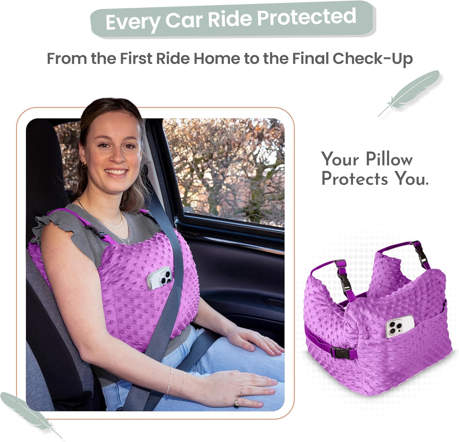 MOYOAMA Post Mastectomy Pillow Post Surgery - Wearable Chest Protection with Secure Straps, Easy-Clean Removable Cover, & Pockets - Breast Reduction/Augmentation & Double Mastectomy Recovery Supplies