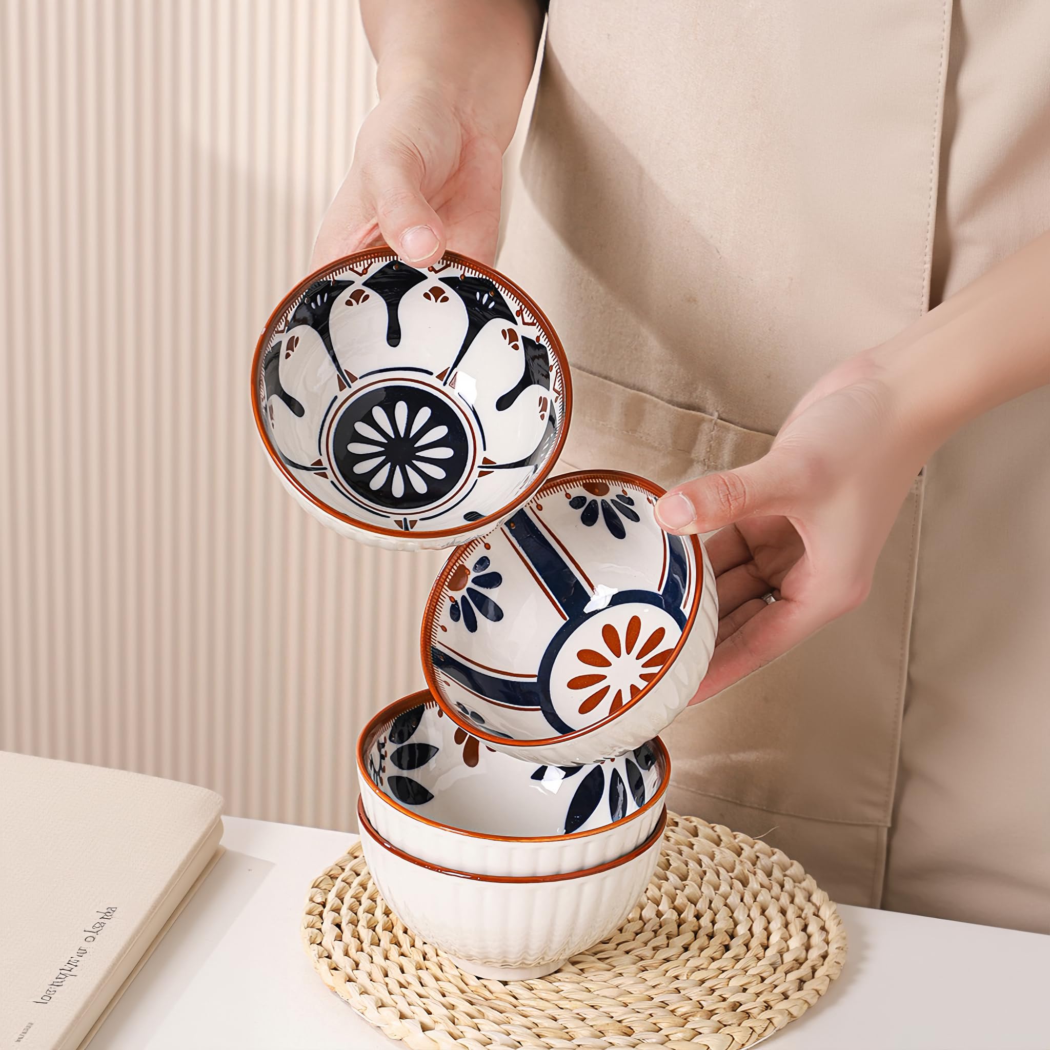 Ceramic Bowl Set - 4 Glossy Serving Bowls -3 Ceramic Bowl Set - 4 Glossy Serving Bowls -3