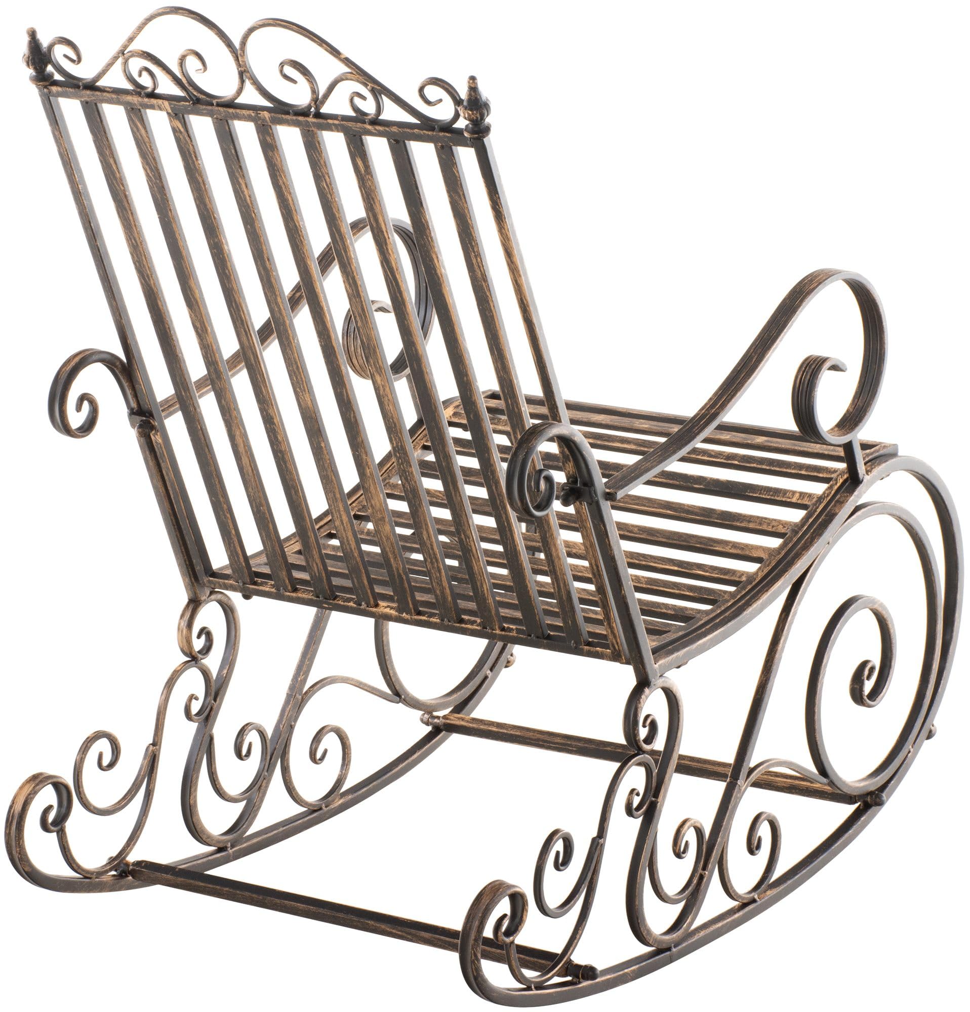 Sedia A Dondolo Smilla Stile Rustico Nostalgico I Sedia A Dondolo Classica in Ferro I Sedia A Dondolo Design, Colore (BRONZO)