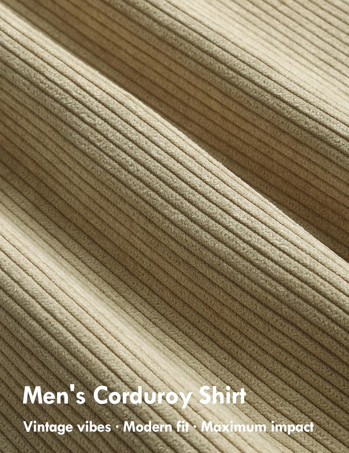 ZAFUL Corduroy Shirt for Men Pullover Long Sleeve Polo Shirt Casual Work Collared Shirt with Pocket Half Button Up Top - Image 2