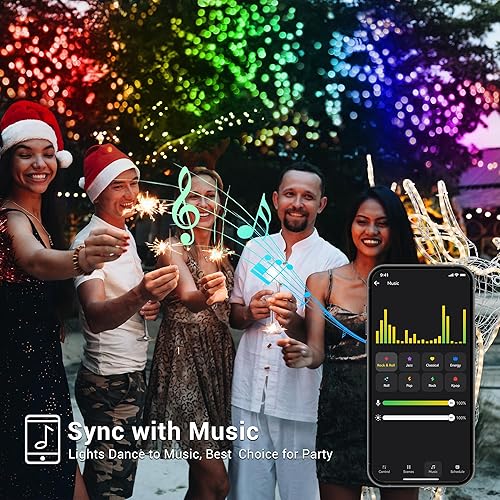 Miniatura 5 de Brizled Luces de Navidad inteligentes, 196 pies, 600 LED inteligentes Wifi que cambian de color, luces controladas por aplicación, luces RGB para