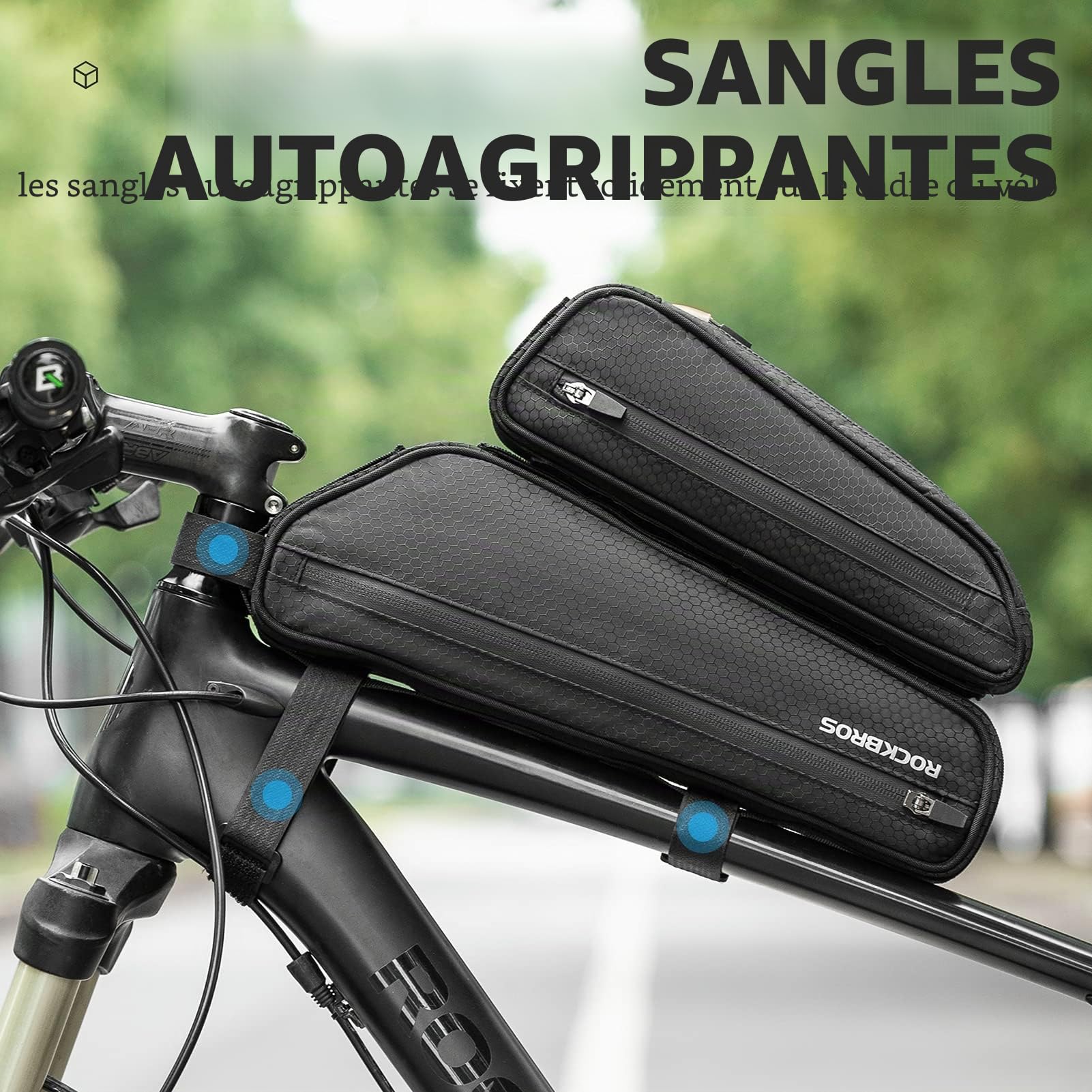 ROCKBROS Sacoche de Vélo Cadre 2.5L, 2 en 1 Sac de Selle de Vélo | Sac Triangulaire Détachable pour VTT Vélo Course E-Bikes