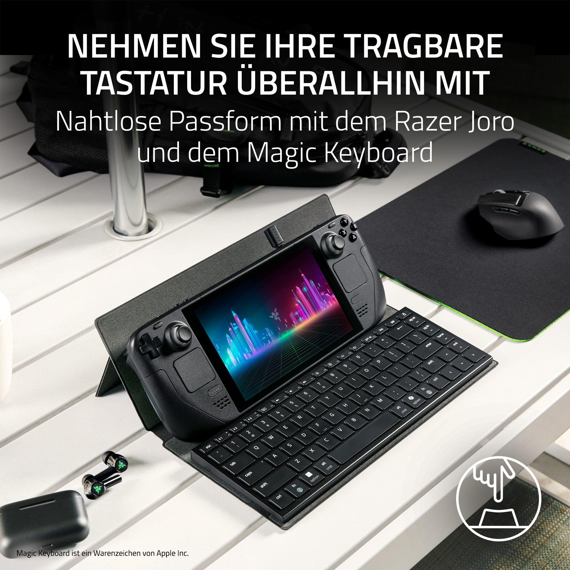 Razer Travel Case Folio - Reisetasche und Ständer für Tablets, Gaming-Handhelds, Mobile Geräte und tragbare Tastaturen - Ständer mit Mehreren Neigungswinkeln - Schlankes, leichtes Design | Schwarz