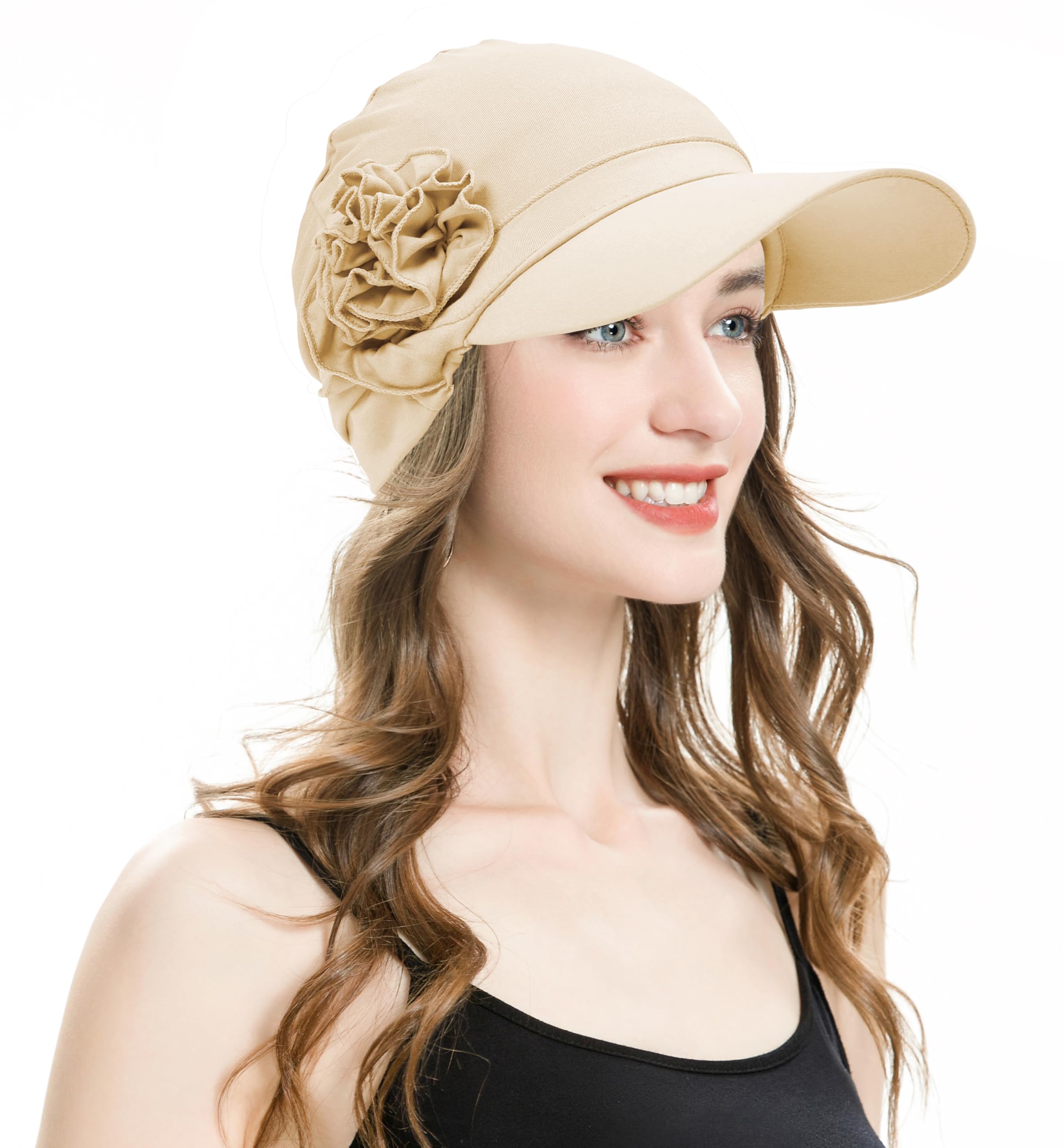 ZLYC Damen Sommer Chemo Visor Krempe Kopfbedeckung Strickmützen