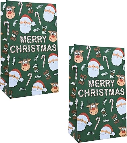 Beistle Lot de 24 sacs à friandises de Noël en papier avec autocollants pour bon